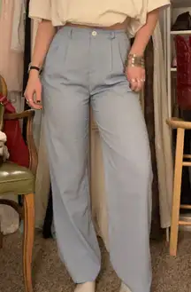 blue wide leg pants