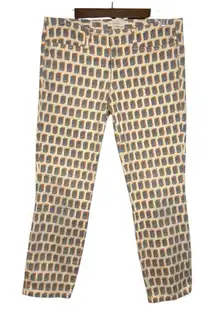 Tory Burch Jeans Size 30‎ Zebra Geometric Maximalist Cropped Ankle Pants