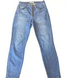 Madewell 9” high rise skinny skinny crop button fly jeans size 27