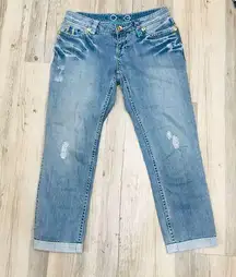 Coogi Cropped Stretch Jeans Turquoise size 3/4