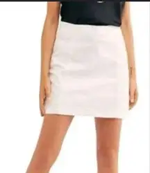 FREE PEOPLE Modern Femme Cream Denim  Mini Skirt Size 2