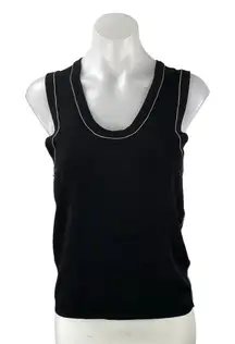 Zara Women's Black Scoop Neck Sleeveless Basic Cami Camisole Tank Top Size XL