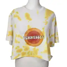 Tennessee Vols Tie-Dye Cropped Tee Size Medium Orange and White Vols Top