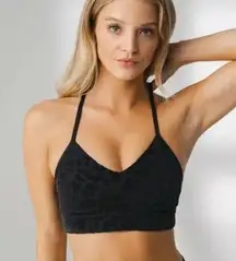 Balance Athletica Vitality Womens M Lux Form Sports Bra Panther Black Velvet New