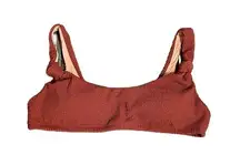 J Crew Scrunchie Knotted Wide Strap Scoop Neck Ribbed Bikini Top Size XXL