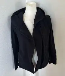 James Perse Estilo Hooded Full Zip Black Sweatshirt Jacket Size small