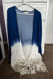 Blue & White Kimono Cardigan