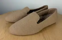 Birdies The Starling Loafers Tan Wool Blend Faux Fur Lined Women's 10 Slipper