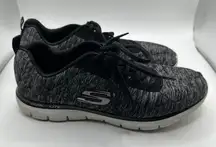 Skechers Flex Appeal Dual Lite Women's Athletic Shoes Black Gray Knit Size 8.5