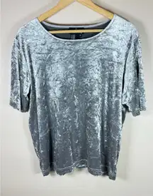 Carole Little Women’s Plus Size Top Silver Crushed Velvet 1X VTG New Years