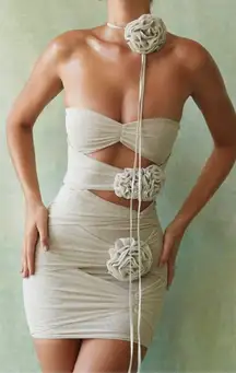 House of CB Caterina‎ Fog Floral Embellished Mini Dress NWT XL