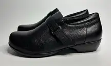 Walking Cradles Eliot Slips Ons in Black Tumbled Leather (Wide)