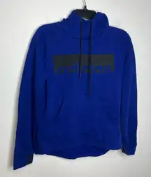 Adidas high low pullover hoodie royal blue black size medium‎