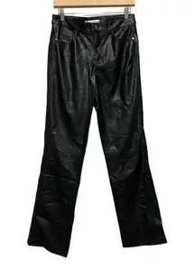 NWT Zara Black Faux Leather Straight Leg Pants