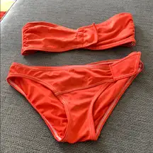 Marc by Marc Jacobs Bold Orange Bandeau Bikini Two Piece