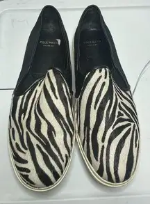 Cole Haan Cole Hann Black and white Zebra print slip on loafers size 8