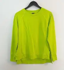 SWEATY BETTY London Long Sleeve Pullover Sweatshirt Neon Green Size XS Athletic