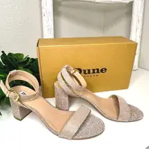 Dune London‎ Glitter Sparkle Ankle Strap Block Heel Sandals Party Shoes