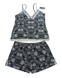 Studio Badgley Mishka Pajama 2 Piece Set Set Shorts Cami Black White Size MEDIUM NEW NWT