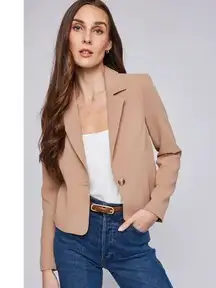 GENTLE FAWN Moira Cropped Blazer Tan Beige Cashew XS
