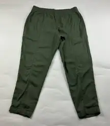 Old Navy Olive Green Linen Blend High Rise Slim Leg Ankle Pant L