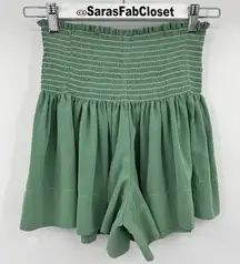KOCH Erica Shorts‎ Skirt Skort Pleated Spring Green Pull On Women’s Size XS