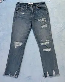 Hidden Distressed Blue Jeans