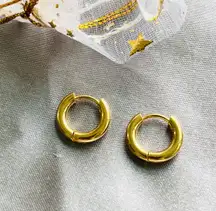 18K No Tarnish huggie hoop earrings like Enewton!
