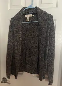 H&M Women’s Small Open Front Knit Cardigan Sweater Gray Marled Long Sleeve