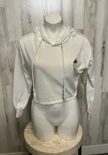 White cropped hoodie