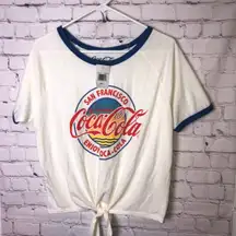 Coca Cola Tie Front Graphics Tee Size Large