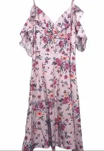 American Eagle Off Shoulder Floral Ruffle Dress