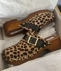 dana leopard clogs heels shoes slides