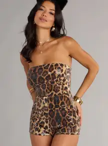 Sequin Cheetah Print Windsor Romper 