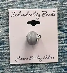 New! Individuality Beads Genuine Sterling Silver Milky White Light Gray