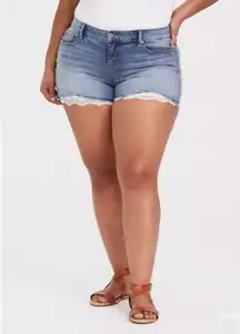 Torrid Skinny Lace Trim Shorts