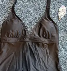 Prana nwt Black Halter Swimsuit Top size small Lahari tankini $70