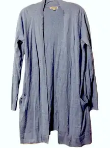 Orvis light blue linen‎ blend cardigan longer length size large