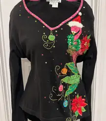 Vintage Embellished Christmas Sweater – Jack b Quick - Flamingo Beaded Holiday T
