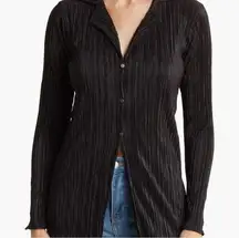 Renee C Plisse Camp Collar Button Down Shirt Size XL SKU#S2472