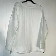 Buckle Black Womens White Waffle Grid Sweatshirt G11
