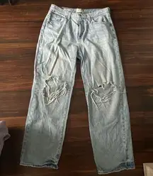 Distressed Light Blue Jeans