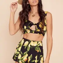 NWT  Lemon Drop Woven Crop Tank - XS