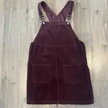 Vintage corduroy mini overall dress