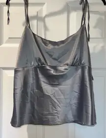 Topshop Blue/ Gray Satin Cami Top