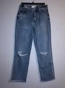 Wide Leg Distressed Jeans