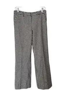 Trina Turk Houndstooth Patterned Wide Leg Classic Dress Casual Lined Pan…