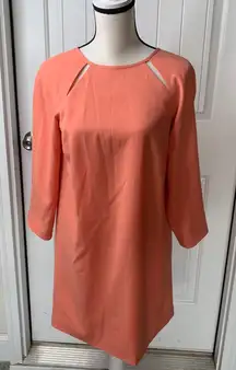 Tibi orange nectarine peekaboo cutout shift dress size 8‎ summer vacation