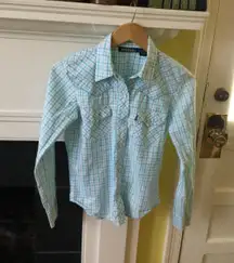 Vintage Y2K Plaid Pearl Snap Button Down Western Shirt - Sz Small