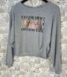 Z Supply Taylor Swift The Eras Tour Sweatshirt Gray Pullover‎ Women's M Cropped